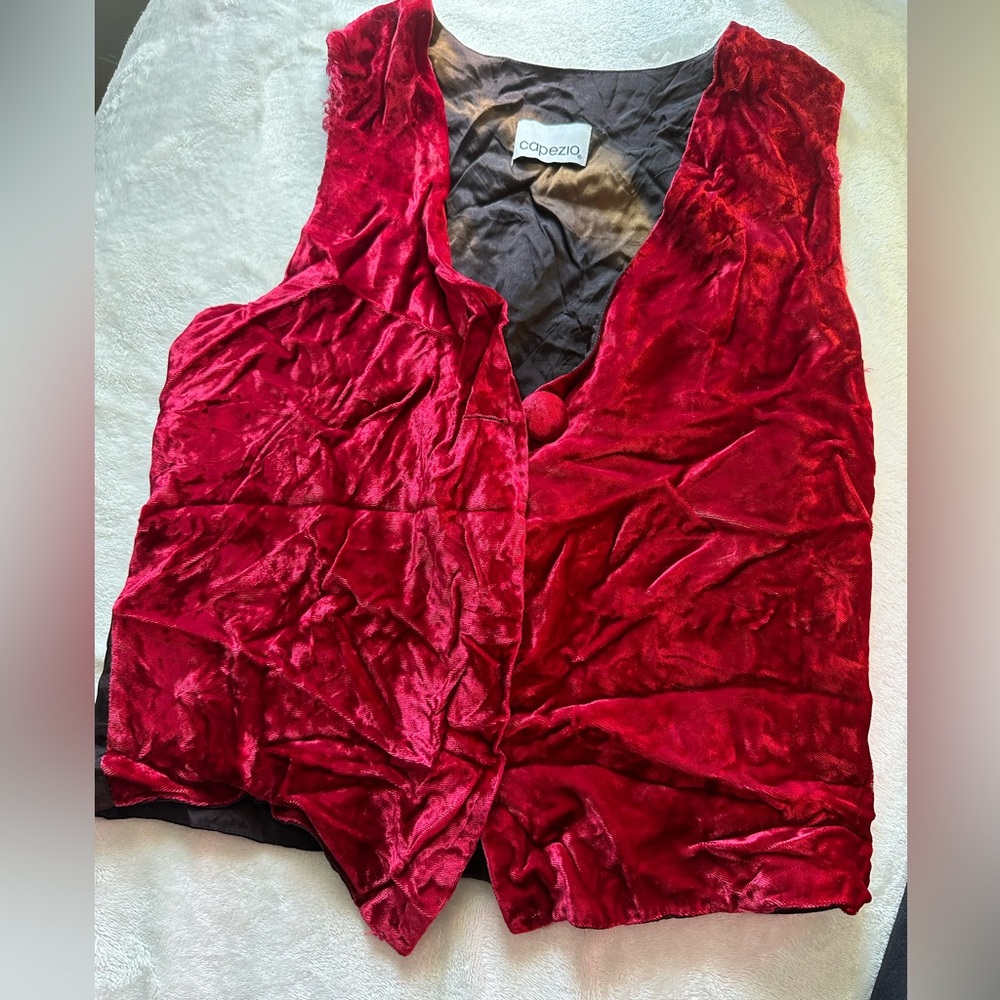 Capezio velvet red vest